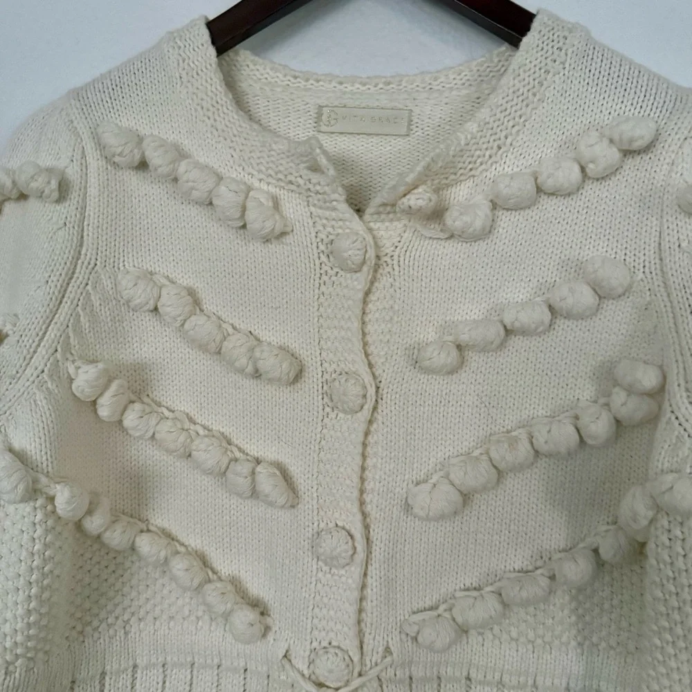 Vita Grace Cotton pom pom sweater
